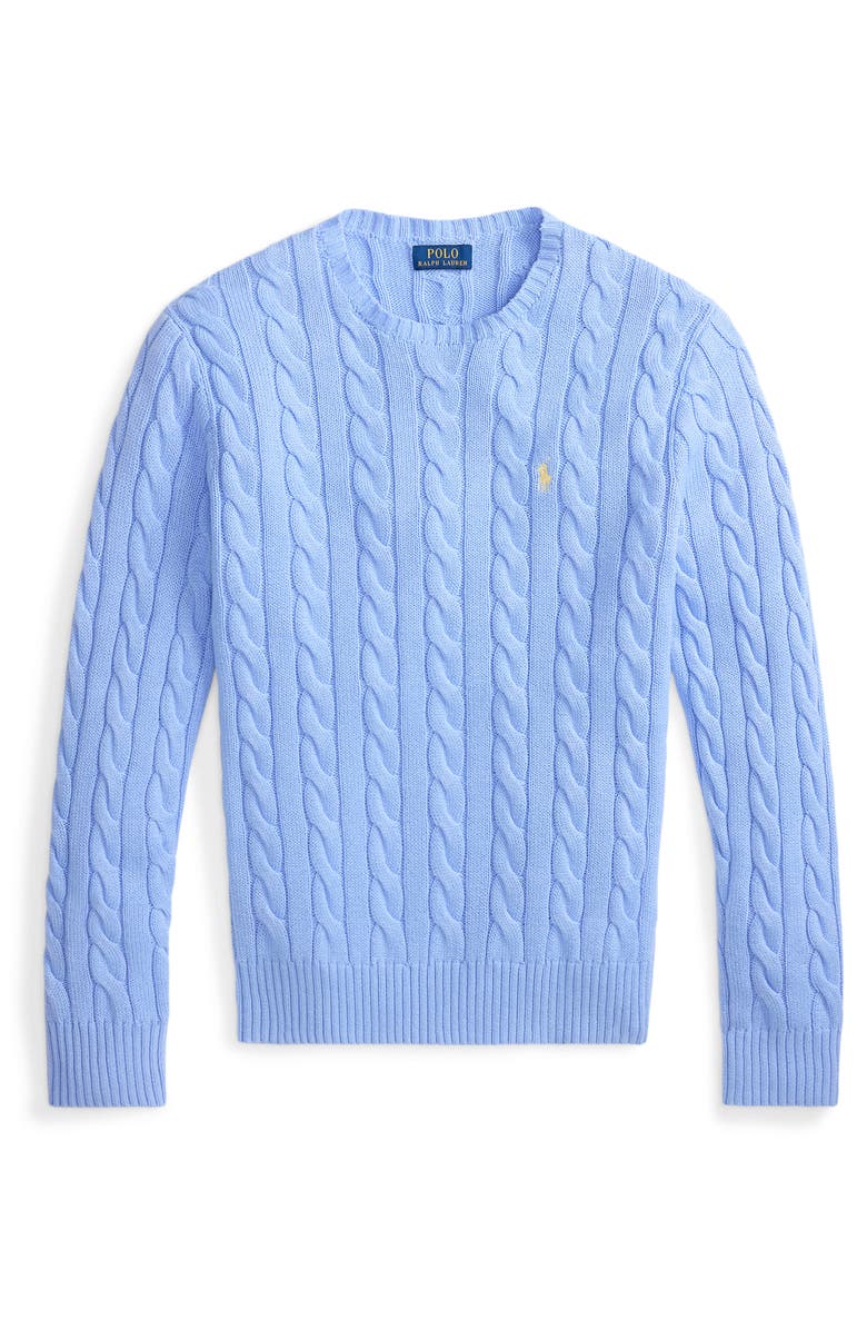 Polo Ralph Lauren Cable Knit Cotton Sweater, Alternate, color, Austin Blue