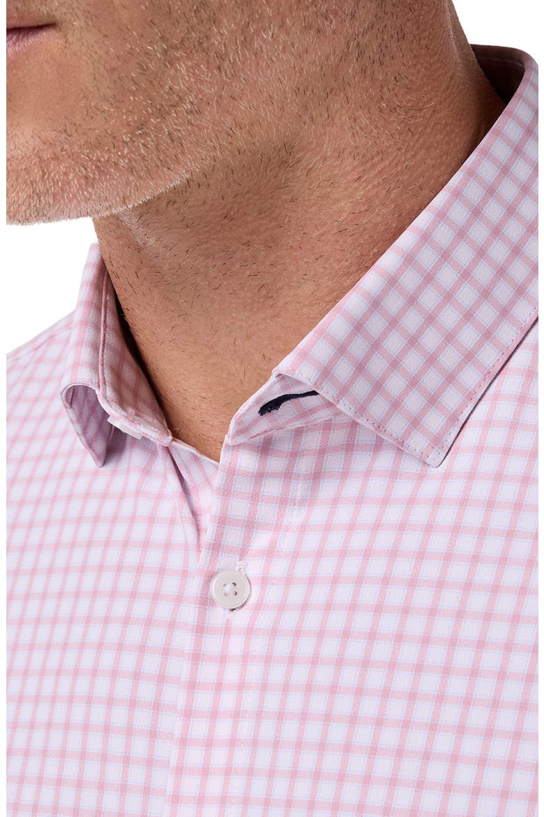 Leeward Trim Fit Plaid Performance Button-Up Shirt, Alternate, color, THISTLE MORGAN PLAID