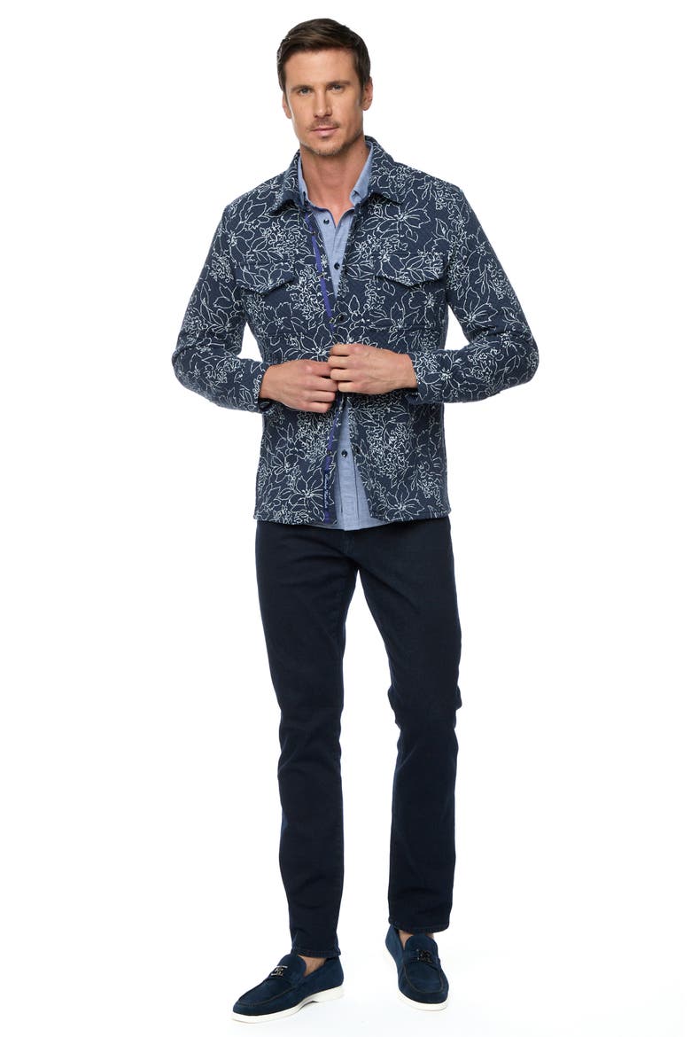 Kohan Quilted Knit Shirt Jacket, Alternate, color, NAVY