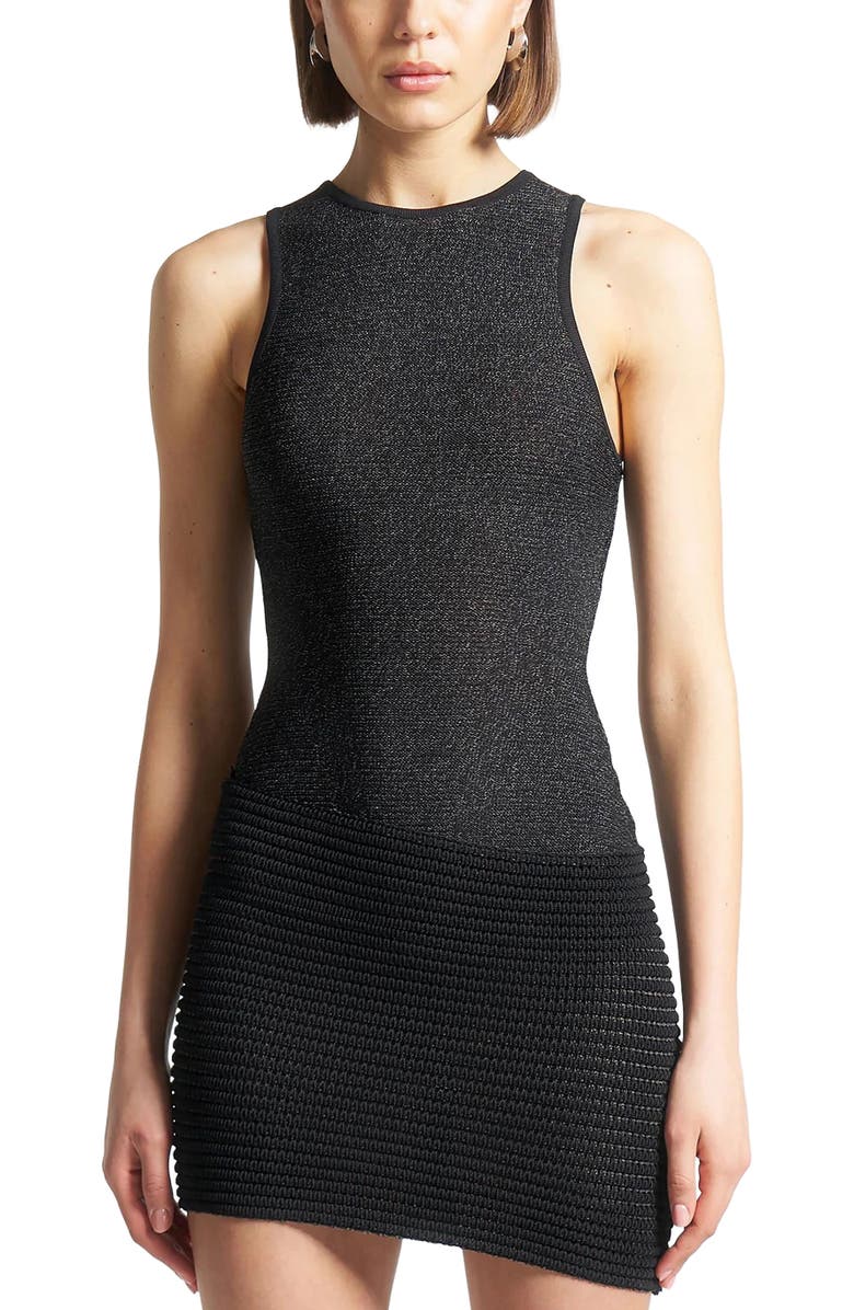 Manière De Voir Asymmetric Knit Mini Dress, Main, color,