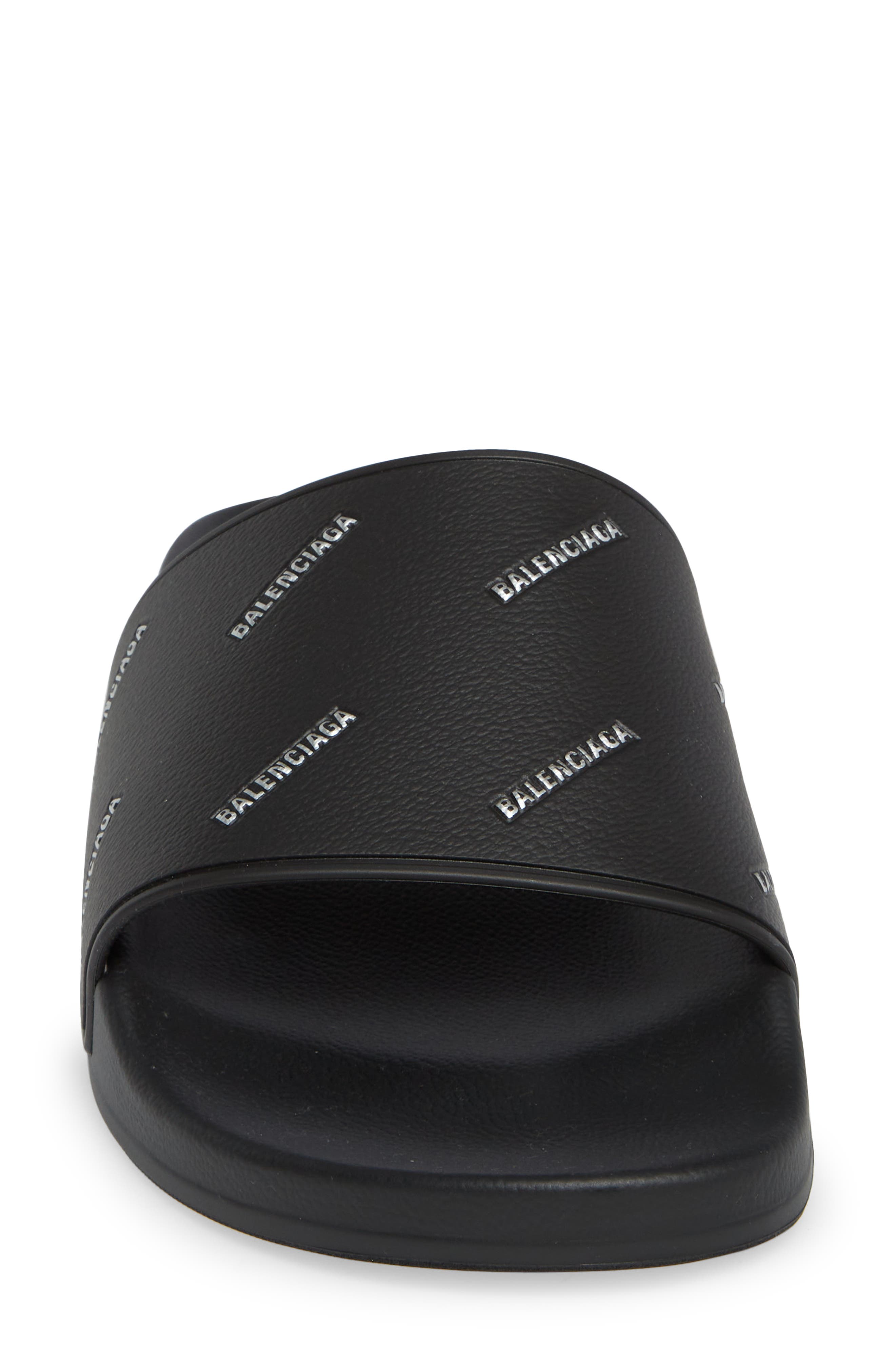 Balenciaga Logo Slide Sandal, Alternate, color, 