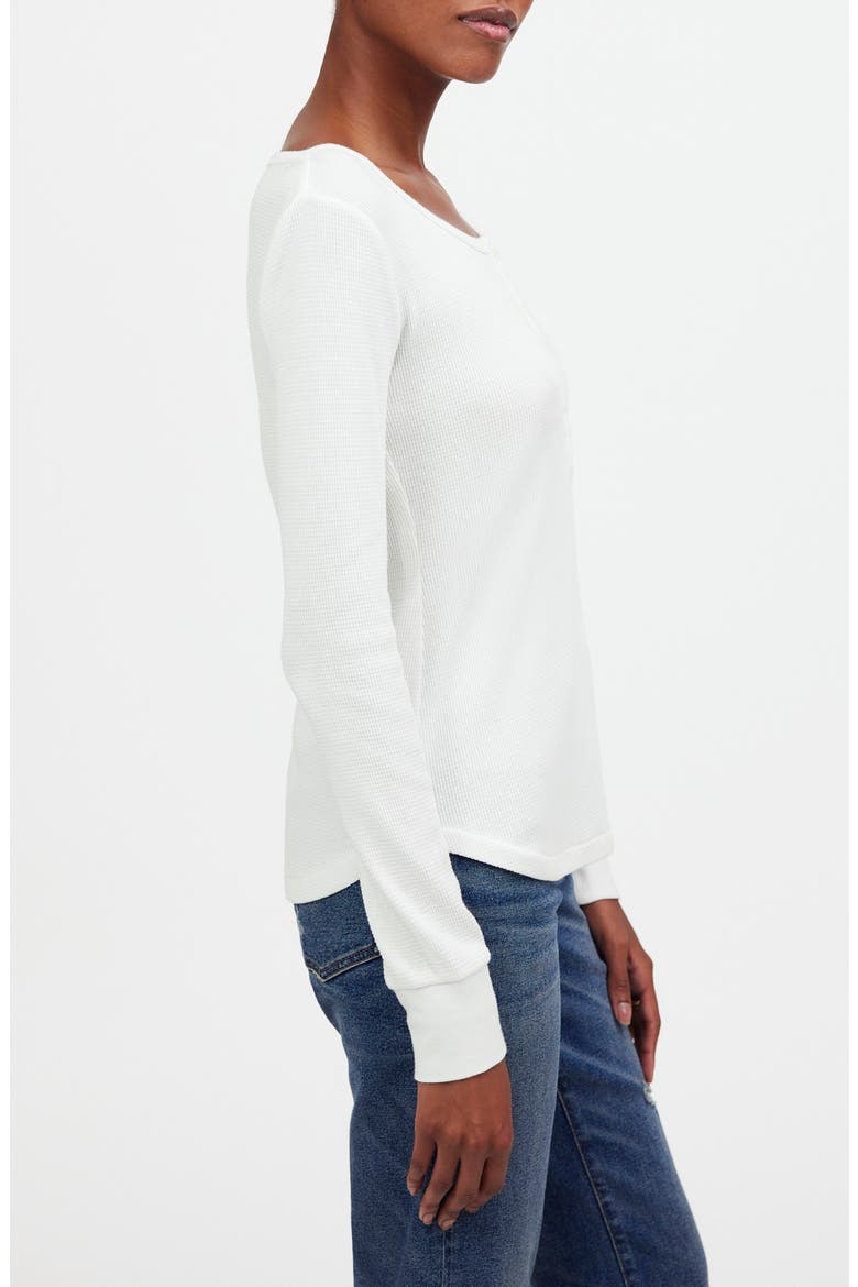 Waffle Knit Scoop Neck Henley Top, Alternate, color, EYELET WHITE