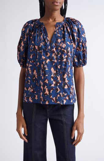Ulla Johnson Tie Neck Puff Sleeve top