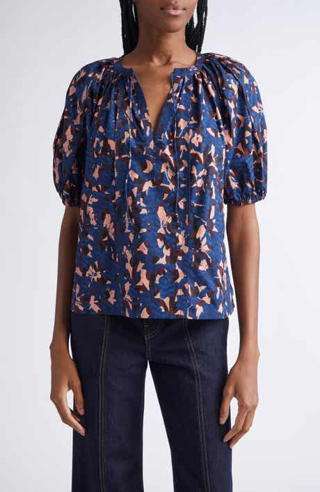 Ulla Johnson Tie Neck Puff Sleeve top