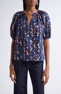 Ulla Johnson Tie Neck Puff Sleeve top