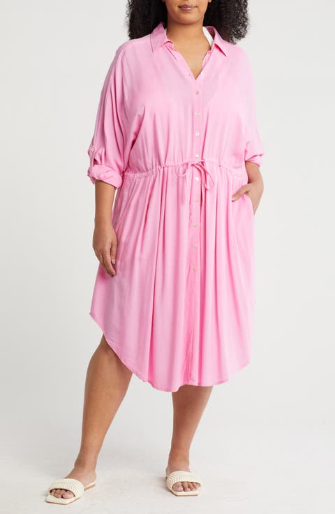 Long Sleeve Shirtdress (Plus)