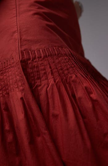 Pintuck Cotton Poplin Maxi Skirt