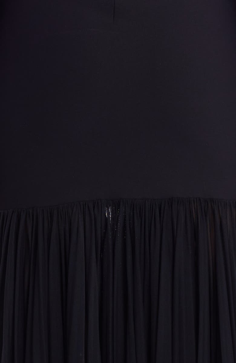 Dolce&Gabbana Long Sleeve Scuba Knit & Tulle Turtleneck Midi Dress, Alternate, color,