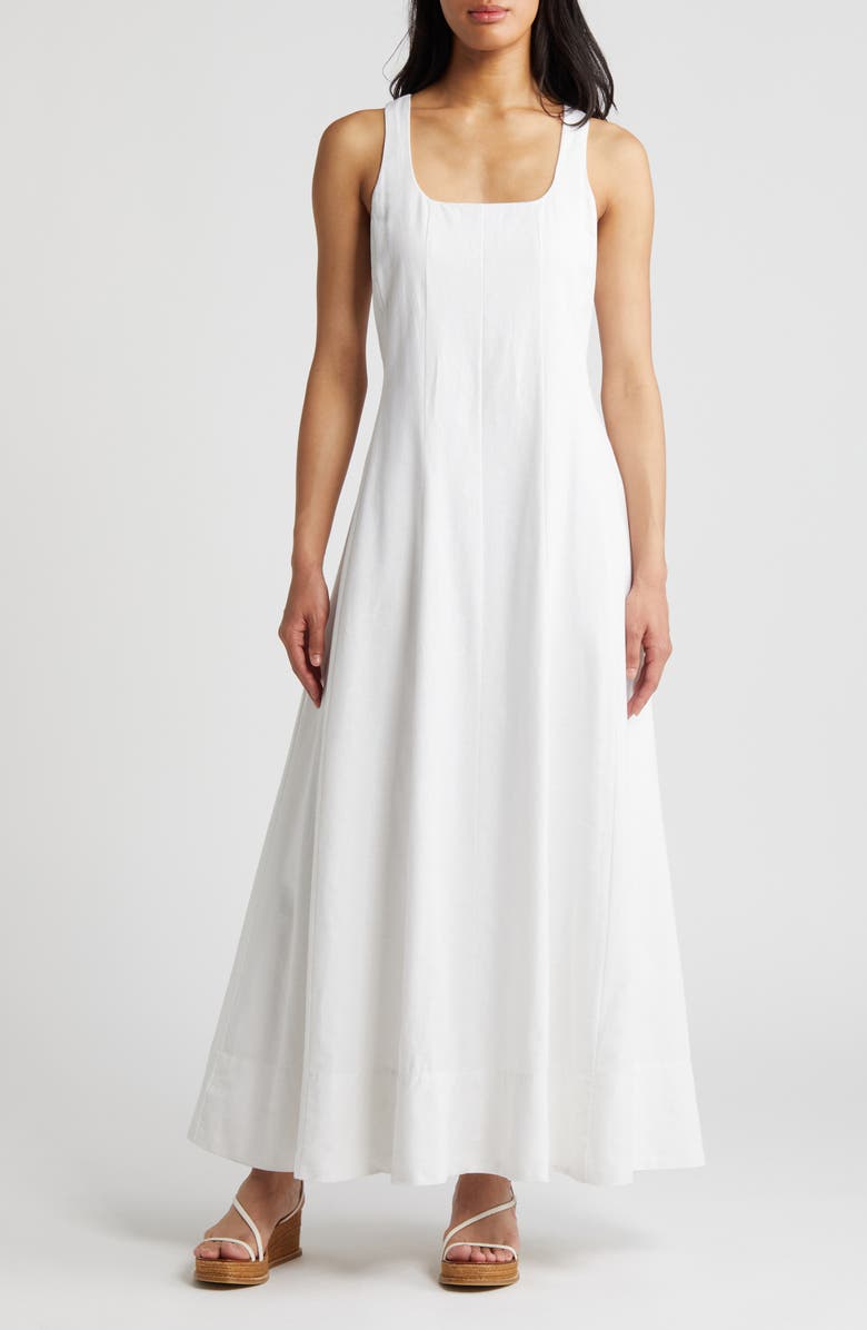 Halogen<sup>®</sup> Linen Blend Maxi Dress, Main, color,