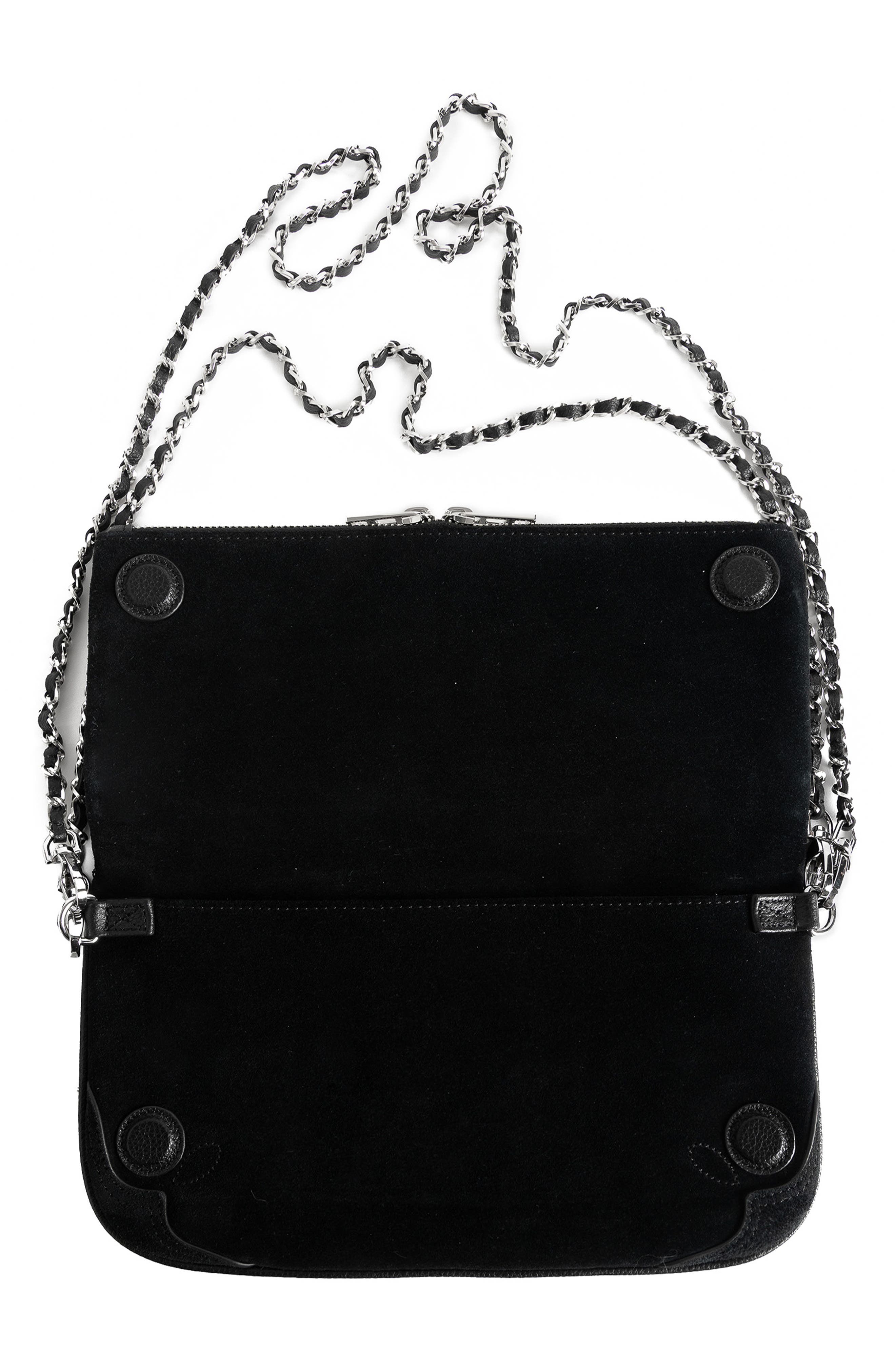 Rock Western Leather Crossbody Bag, Alternate, color, BLACK