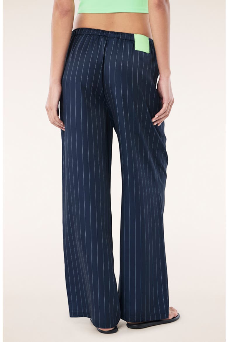 Balance Satin Wide Leg Pants, Alternate, color, DARK NAVY PINSTRIPE