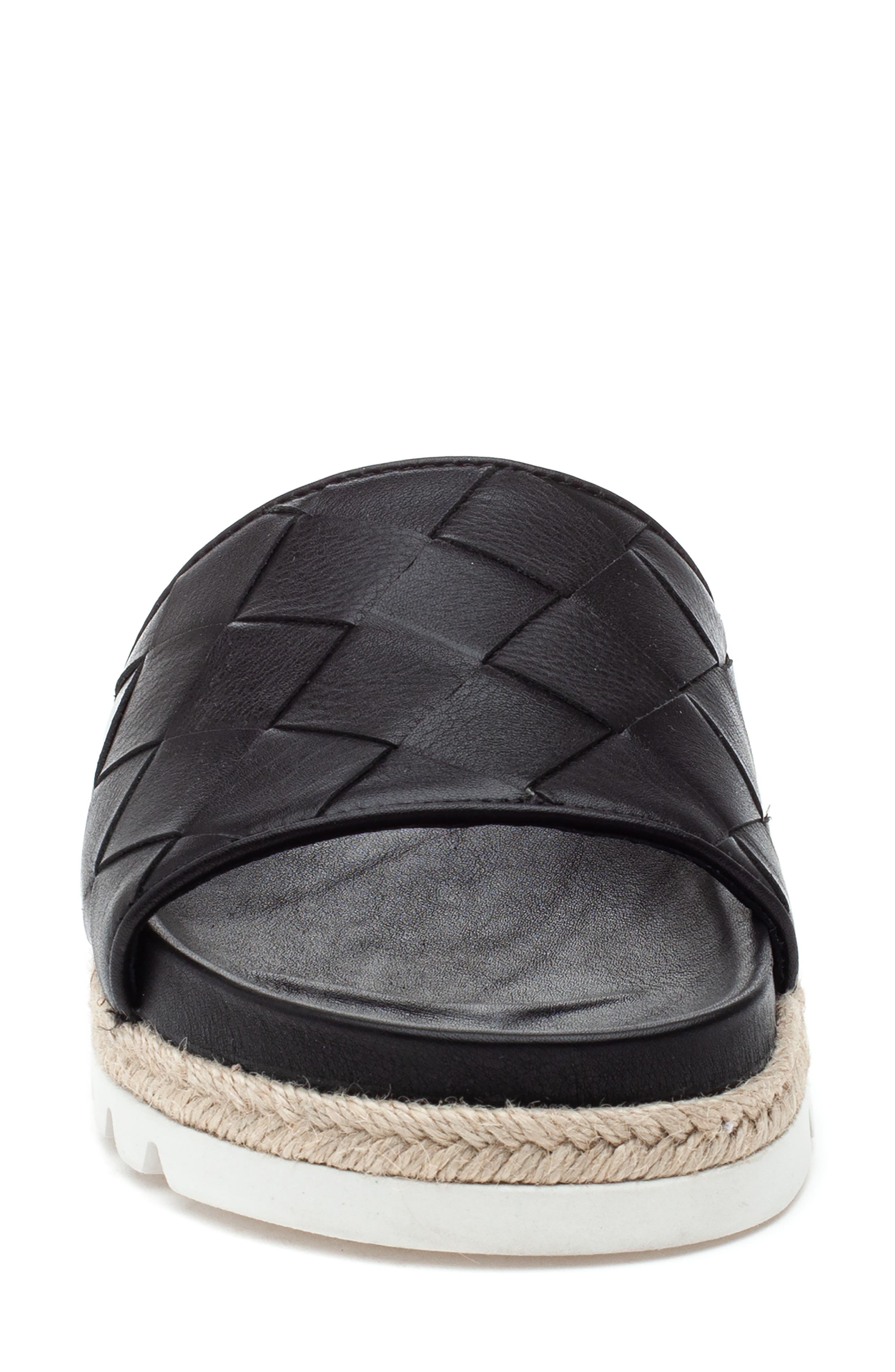 Slide Sandal, Alternate, color, BLACK LEATHER