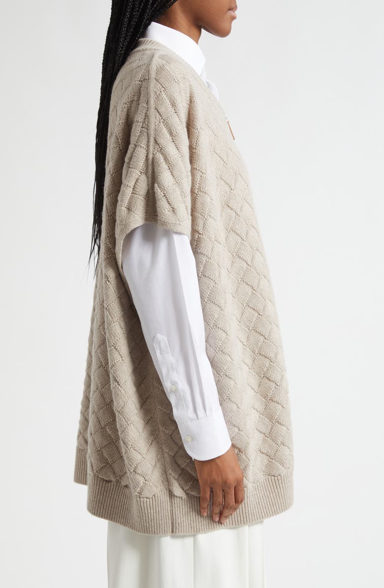 Lafayette 148 New York Basket Stitch Zip Poncho, Alternate, color, 