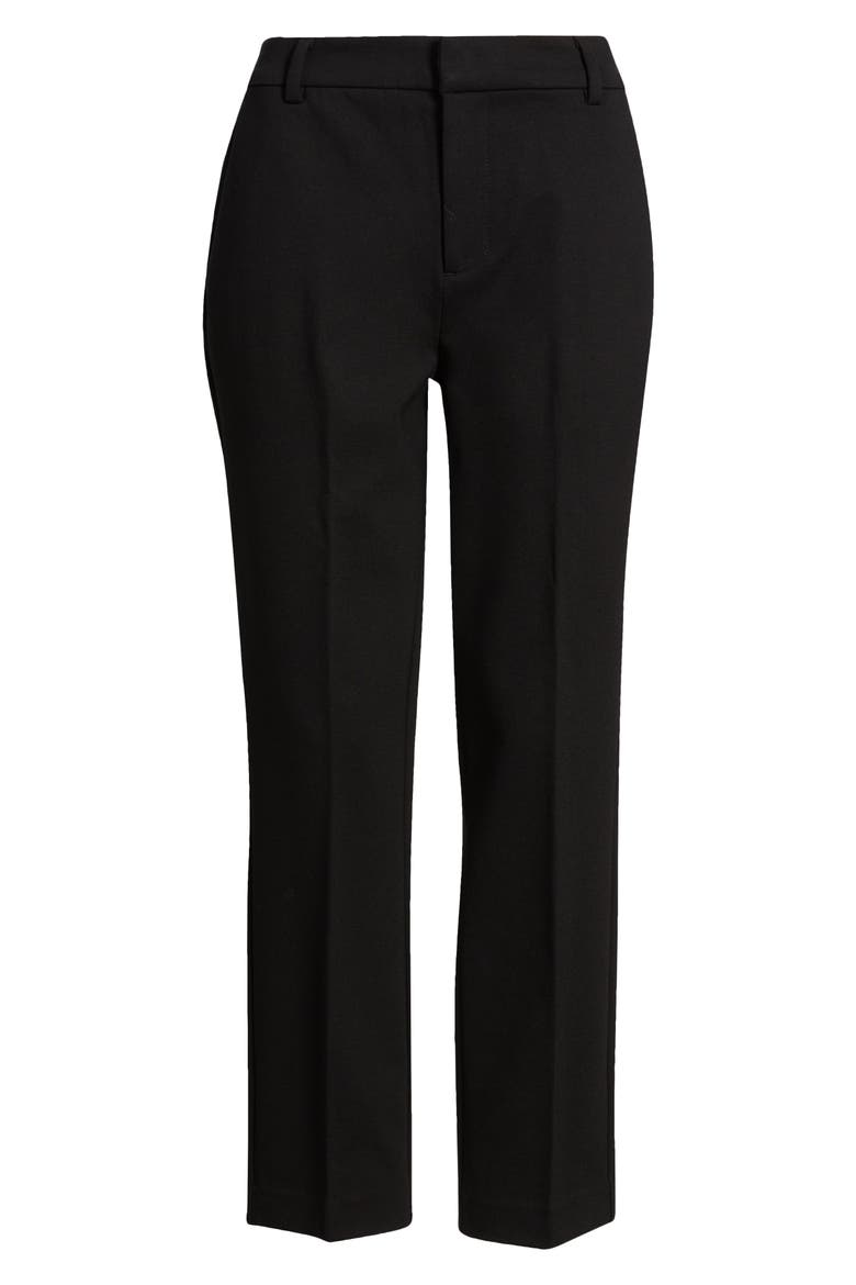 Kelsey Straight Leg Ponte Pants, Alternate, color, BLACK
