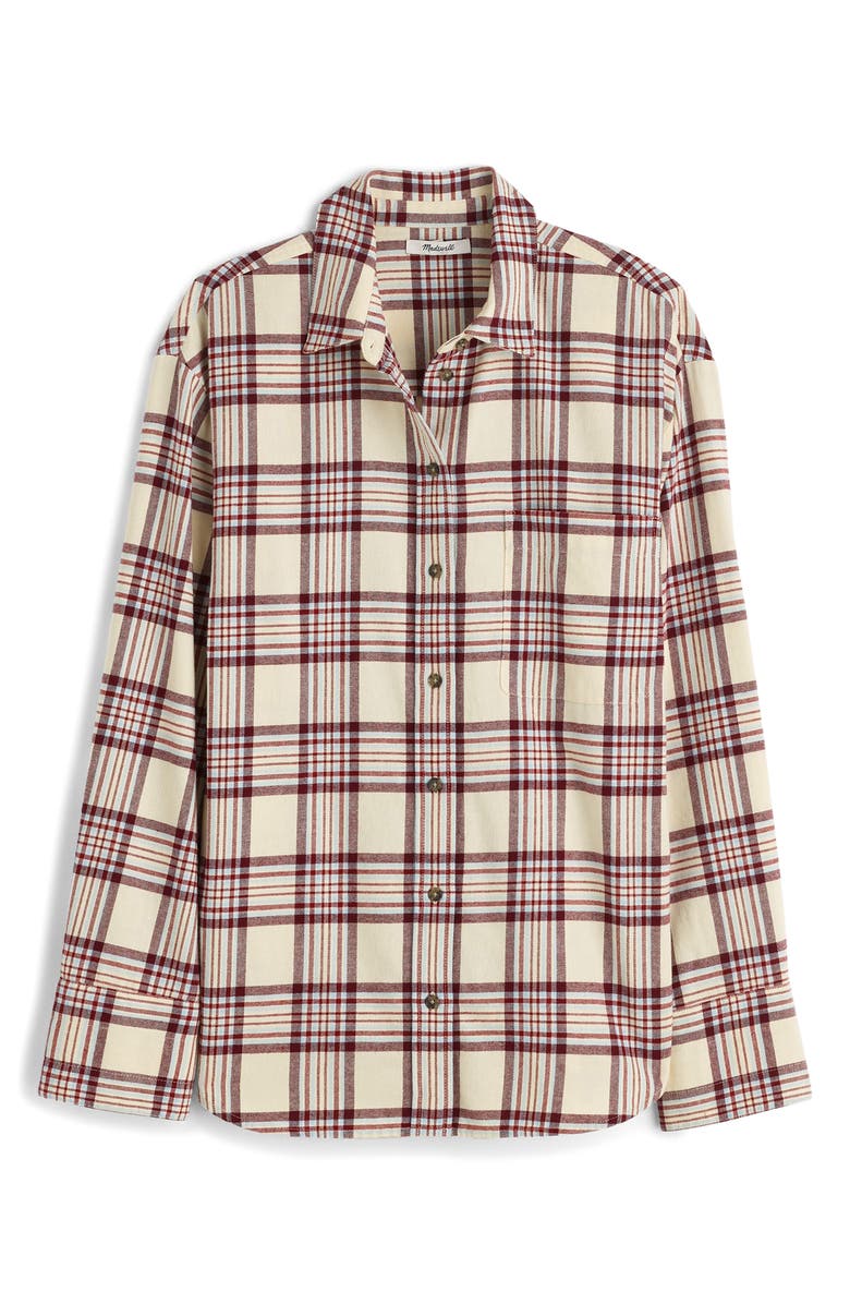 Madewell Plaid Relaxed Organic Cotton Flannel Button-Up Shirt, Alternate, color, 