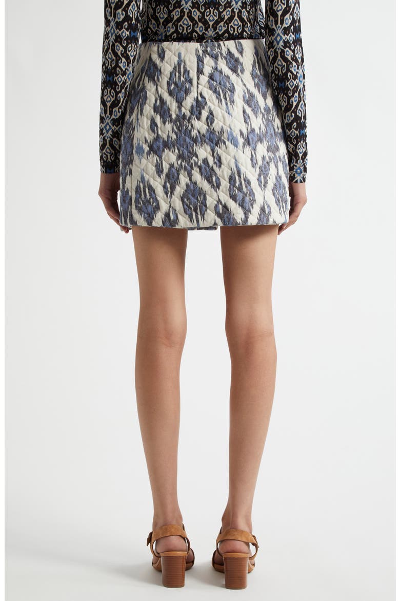 Zina Quilted Wrap Miniskirt, Alternate, color, CELESTE