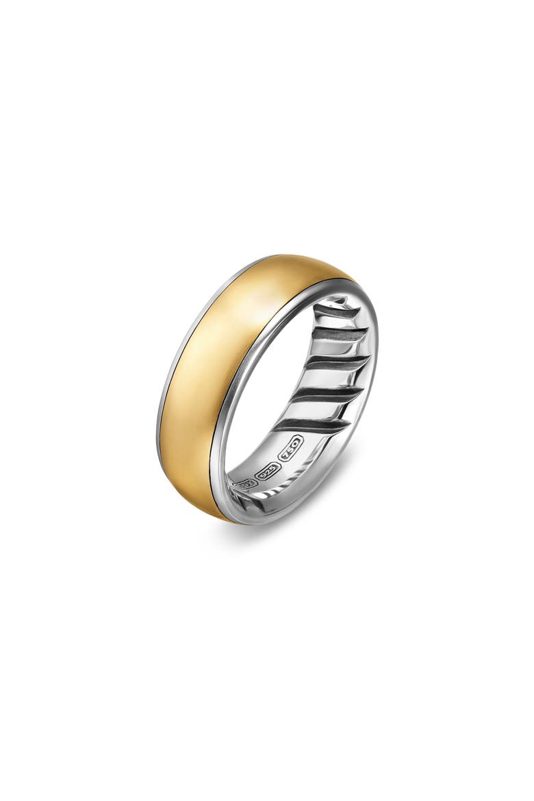 Streamline Band Ring in Sterling Silver with 18K Yellow Gold, 7.6mm, Alternate, color, GOLD/ SILVER