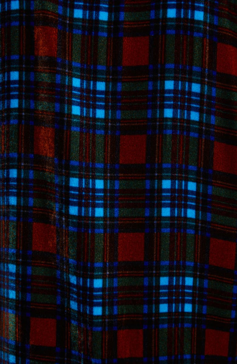 Acne Studios Plaid Velvet Zip-Up Shirt Jacket, Alternate, color, 