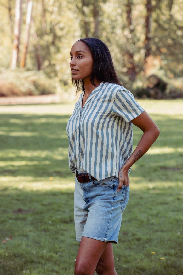 Wren Shirt, Alternate, color, Beach Stripe