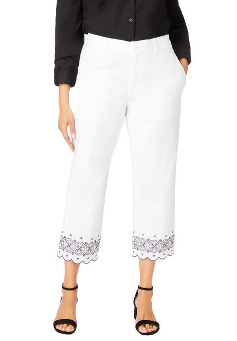 Stretch Poplin Classic Cropped Straight Leg Pant (Plus)