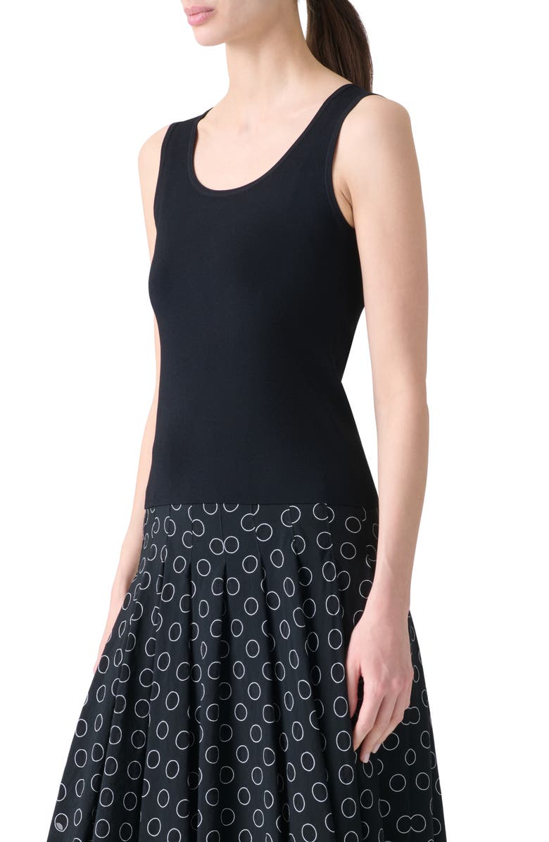 Akris punto Fitted Sweater Tank, Alternate, color, Black