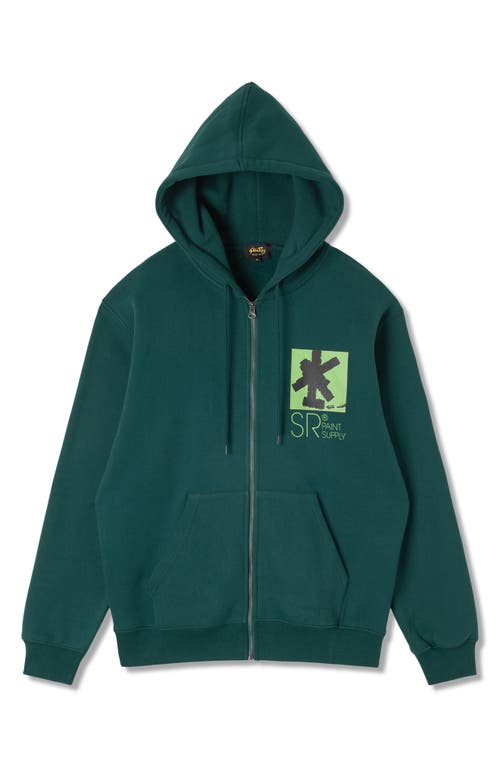 STAN RAY Brush Squares Graphic Zip Hoodie in Botanical Green  product