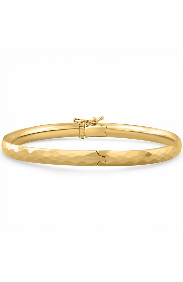 Bliss Diamond 5mm Hammered Bangle Bracelet 18k Gold Over Silver, Alternate, color, 18K Yellow Gold