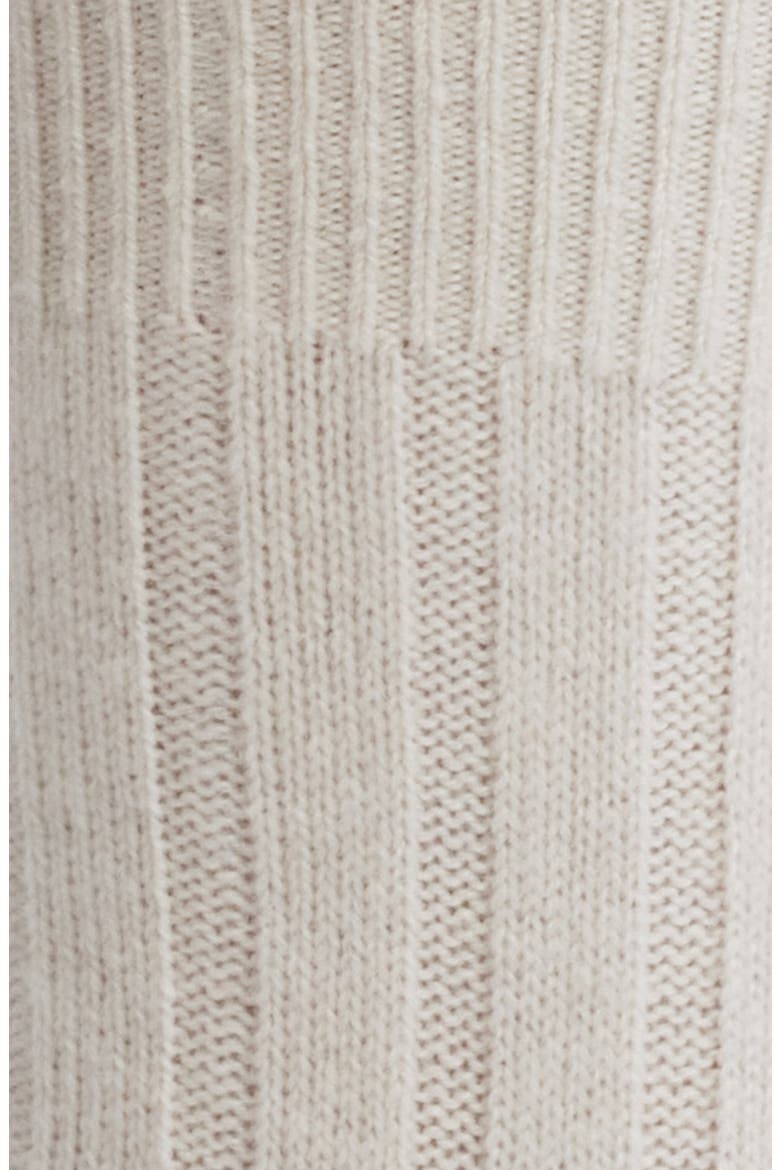 Rib Cashmere Blend Crew Socks, Alternate, color, IVORY SAND
