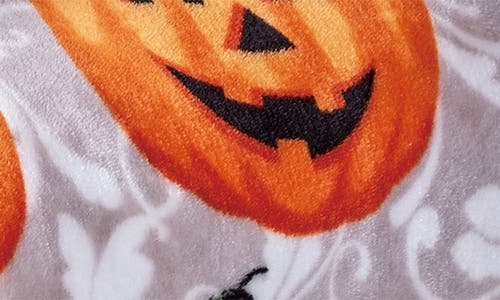 Luxury Home Pumpkin Jack O' Lantern Plush Throw In Orange