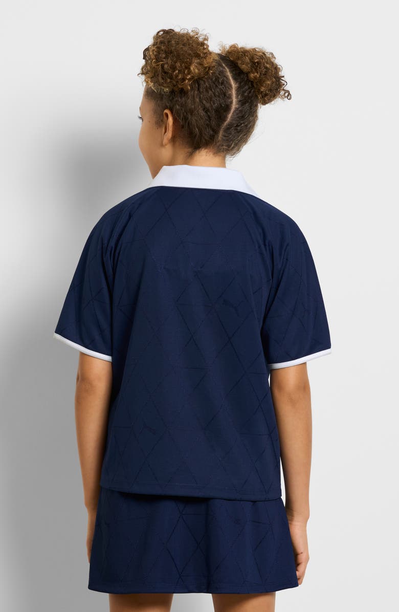 PUMA Kids' Raglan Sleeve Rugby Polo, Alternate, color, Blue/ Black