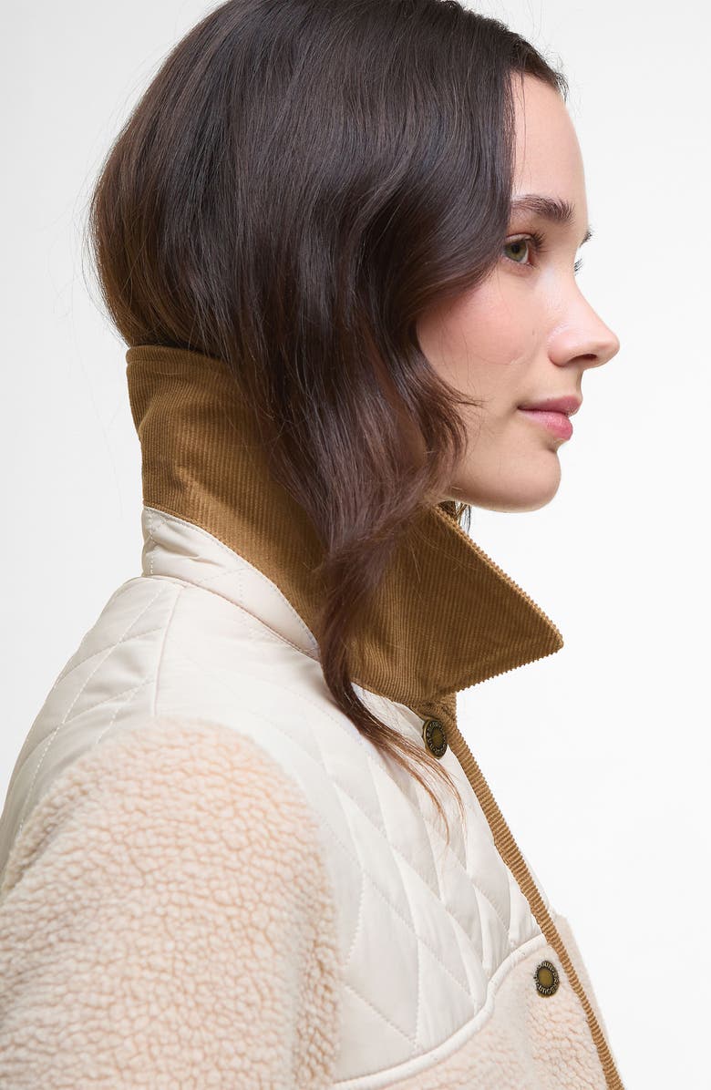 Barbour Laurel High Pile Fleece Quilted Jacket, Alternate, color, Natural Mist