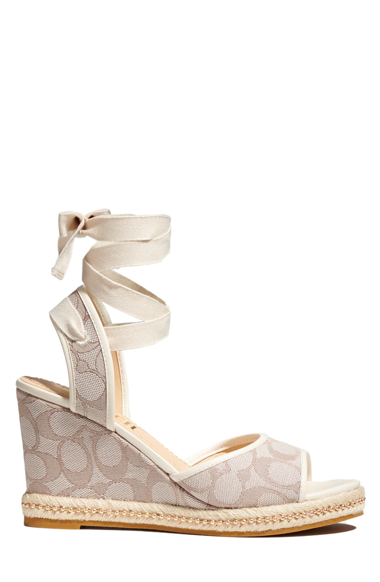 Page Wedge Sandal, Alternate, color, STONE/ CHALK