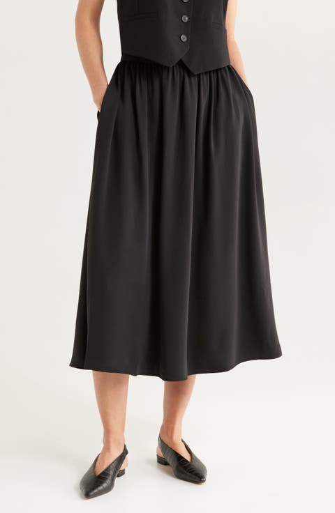 Pull-On Midi Skirt