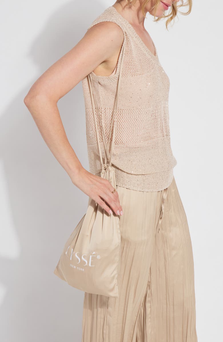 Lysse Bria Sequin V-Neck Sleeveless Sweater, Alternate, color, Chablis Sequins