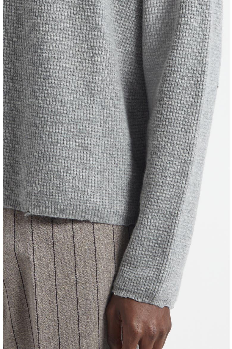 Friends Waffle Sticth Wool & Cashmere Sweater, Alternate, color, DOVE GREY