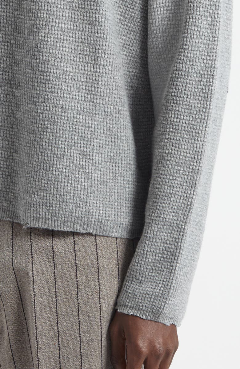 Second Layer Friends Waffle Sticth Wool & Cashmere Sweater, Alternate, color, Dove Grey
