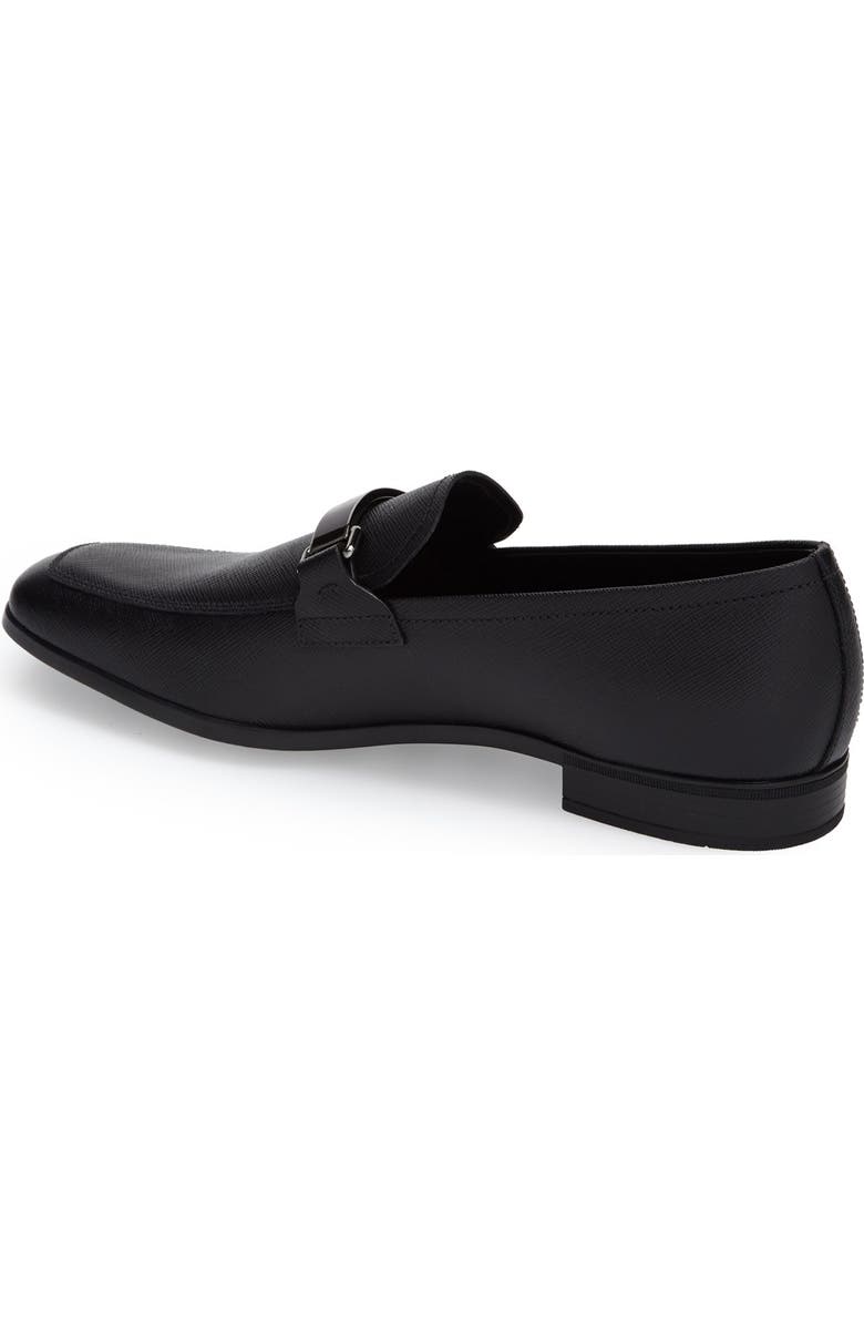 Prada Saffiano Leather Bit Loafer, Alternate, color,
