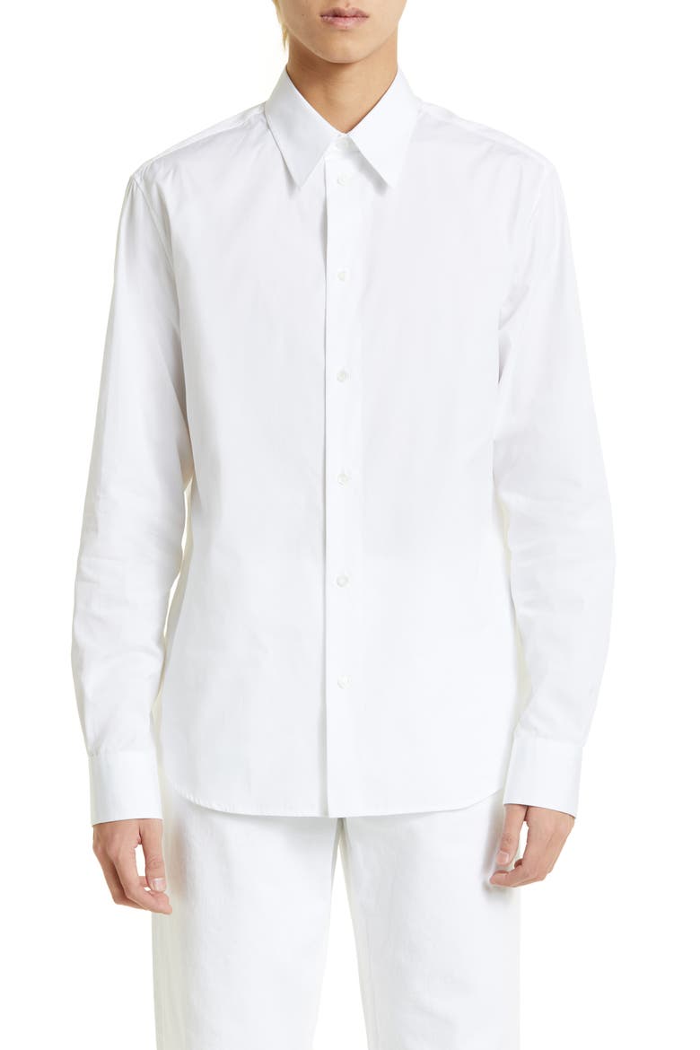 Classic Cotton Poplin Button-Up Shirt, Main, color, WHITE
