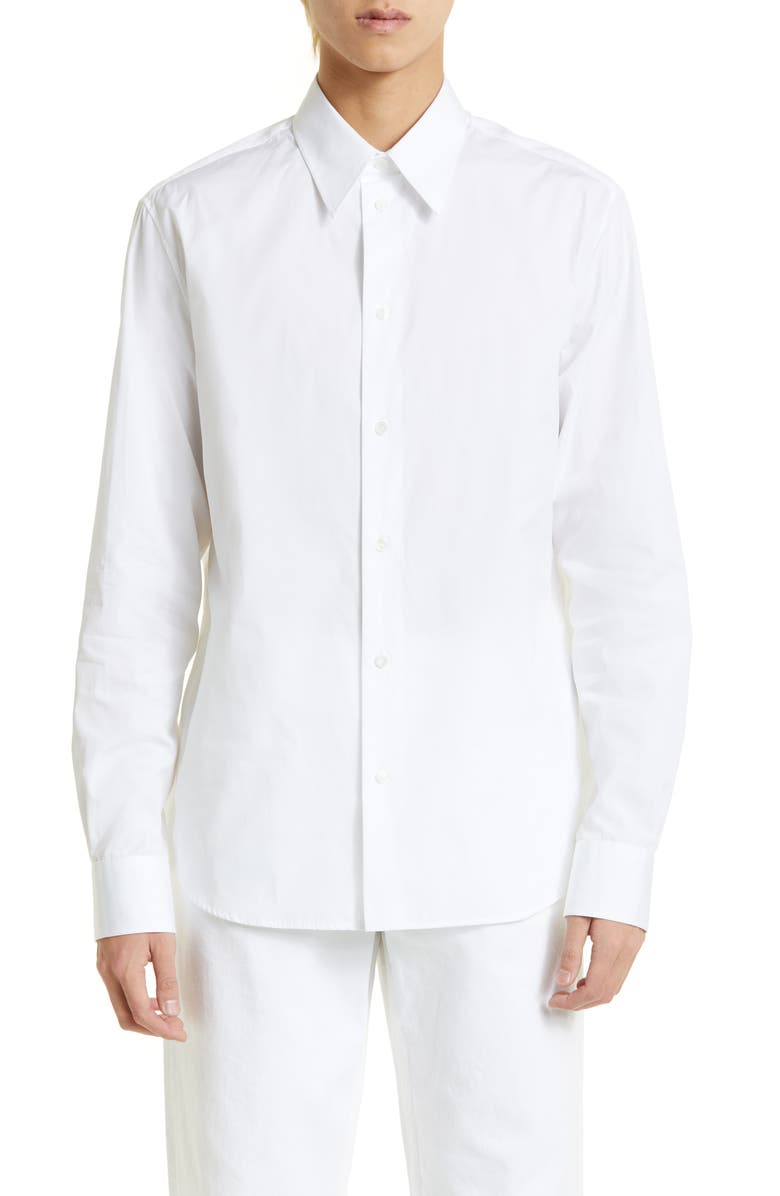 Bottega Veneta Classic Cotton Poplin Button-Up Shirt, Main, color, 
