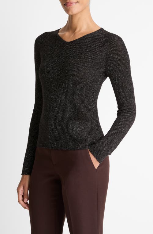 Vince Metallic Sweater In Black