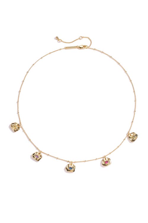 Classicharms Iris Silver Radiant Reverie Gemstone Necklace In Gold