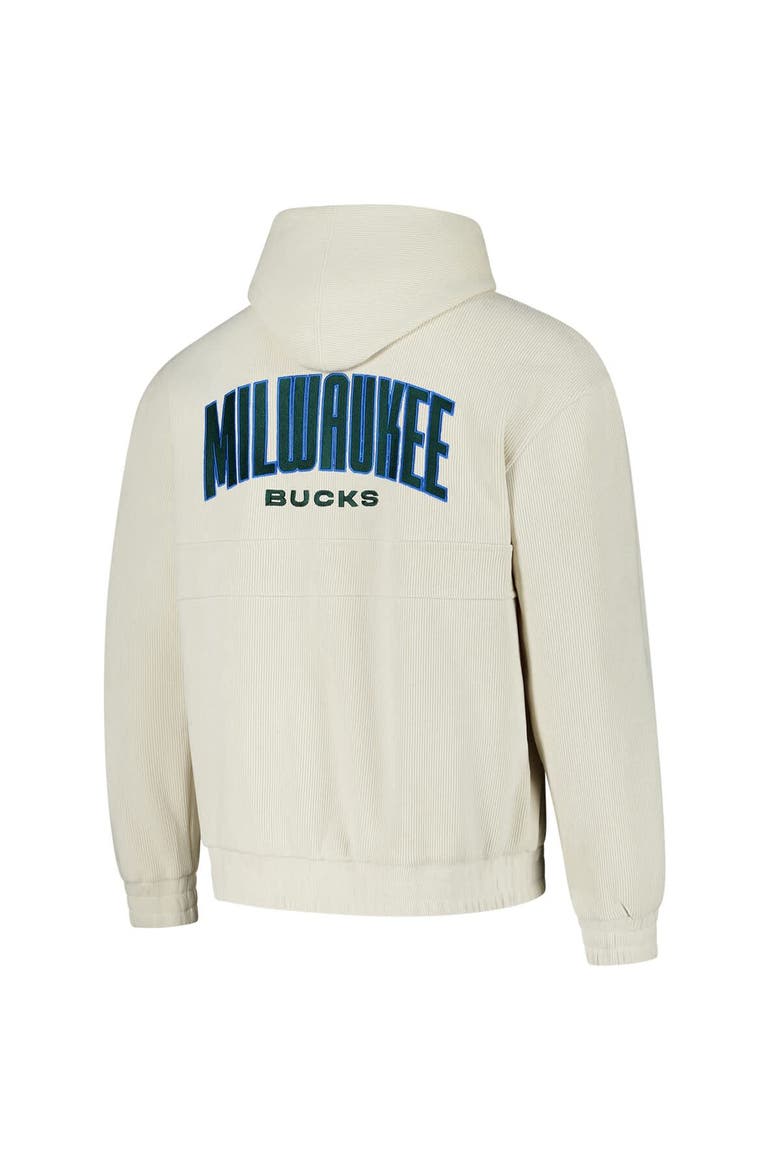 Unisex The Wild Collective  Cream Milwaukee Bucks Corduroy Tri-Blend Pullover Hoodie, Alternate, color, Cream