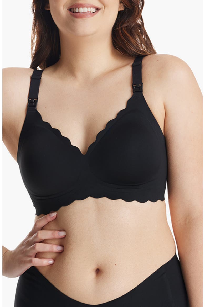 YN46 Floral Nursing Bra, Main, color, BLACK