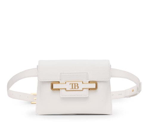 Tiannia Barnes Diamond Belt Bag In White