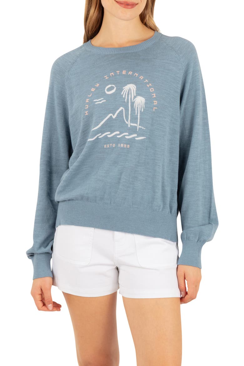 Passport Cotton Crewneck Sweater, Main, color, SAILING