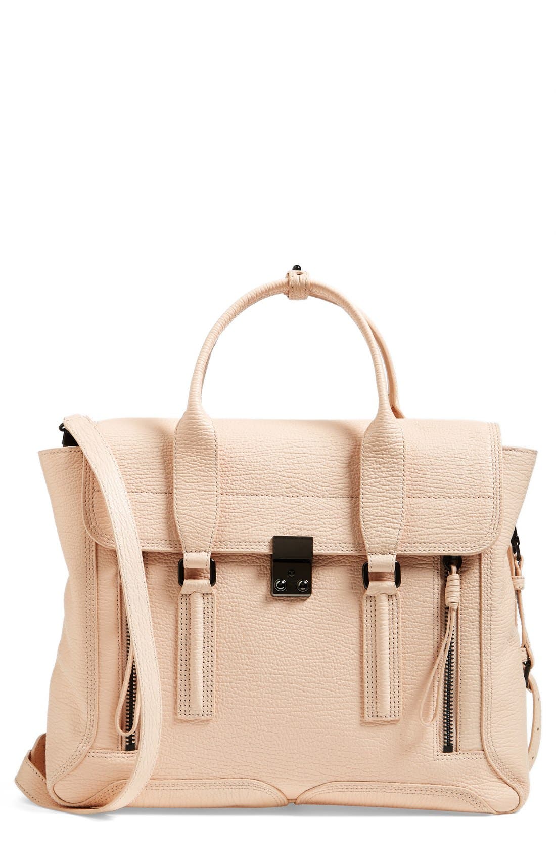 'Pashli' Leather Crossbody Satchel, Main, color, BLUSH