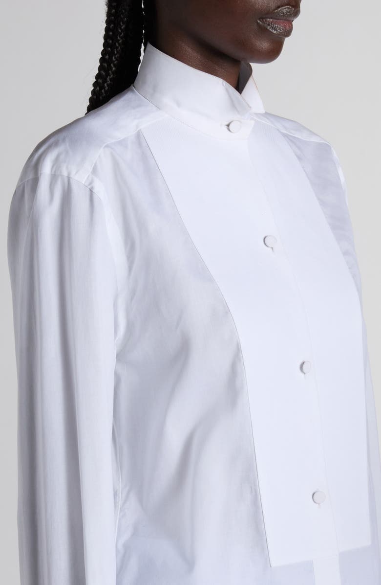 TOM FORD Bib Front Cotton Voile Button-Up Shirt, Alternate, color, Aw002 White