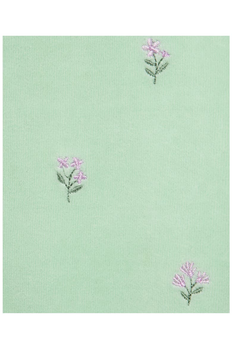 Kids' Sweet Floral Velour Footie, Alternate, color, MINT