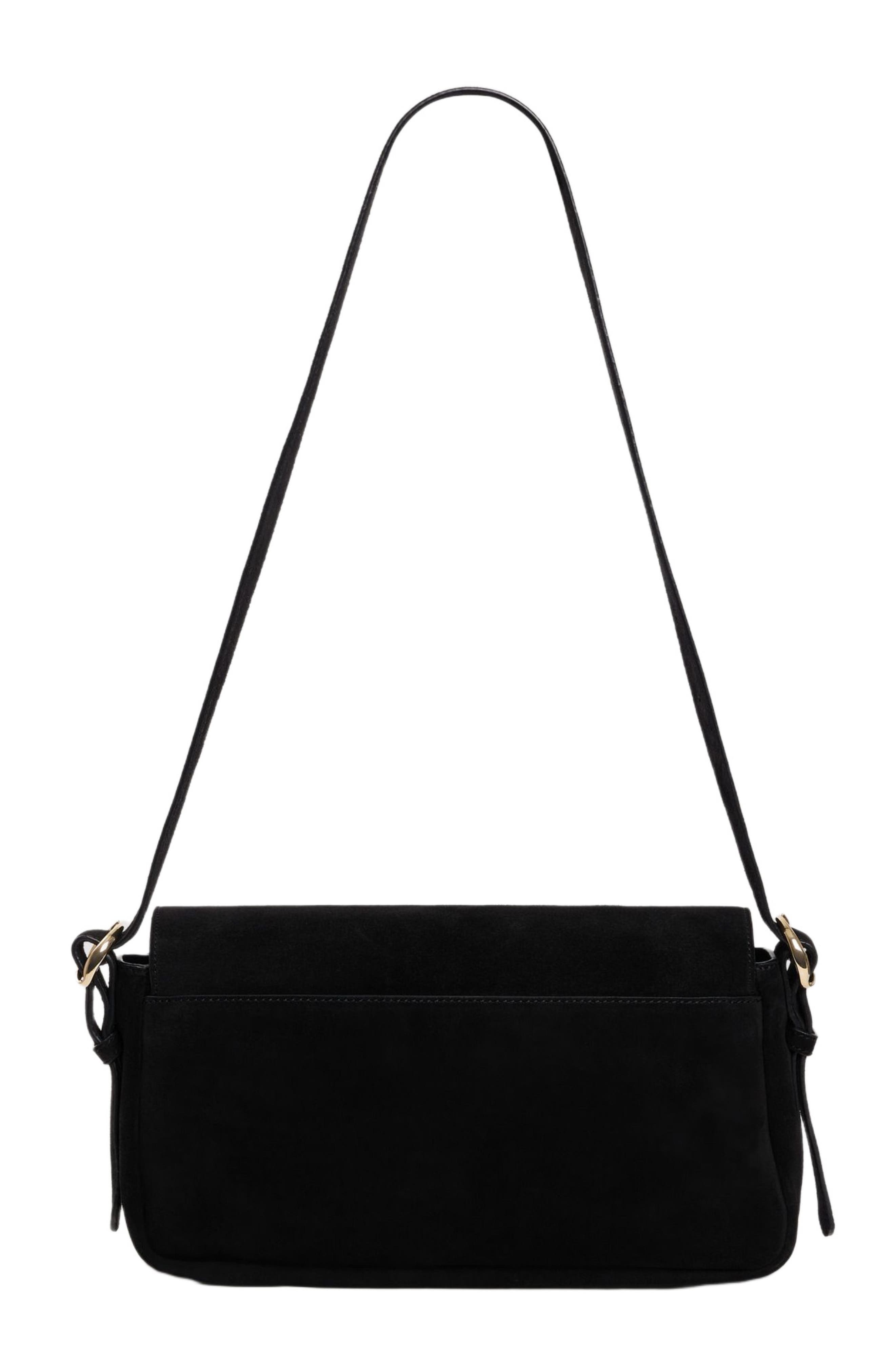 SANDRO LE MAMBO suede bag, Alternate, color, Black