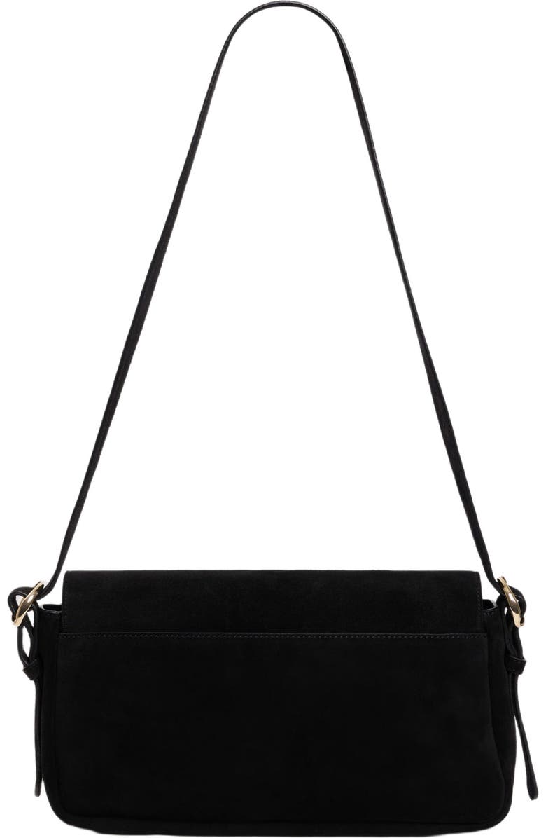 SANDRO LE MAMBO suede bag, Alternate, color, Black